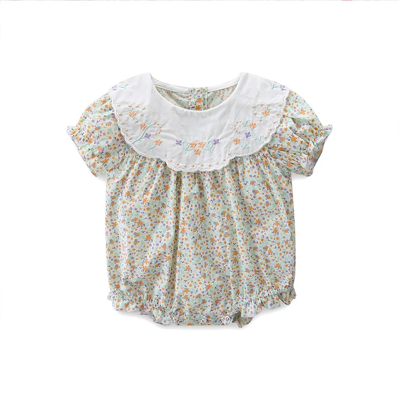 

Baby Clothes Newborn Embroidery Flowers Print Baby Girls Bodysuits Jumpsuit Outfits Children Clothing 0-18M