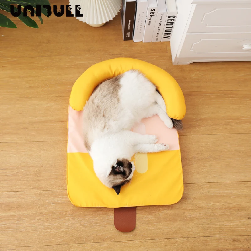 

Dog Bed Summer Cold Effect Cooling Cat Mat Cute Popsicle Shape Ice Dogs Sleeping Pad Washable Cool Cats Cushion Pet Beds