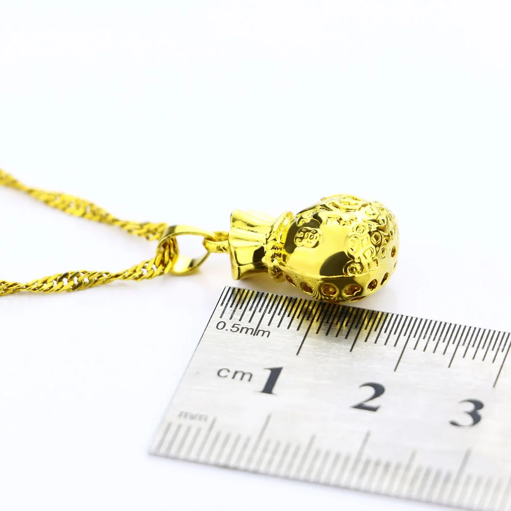 

925 Silver Lucky Bag Gold Necklaces Classic Water Wave Chain for Woman Fine Jewelrys Gifts Wedding party Accessories