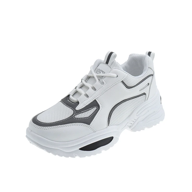 Белый Size36-42; Новинка года; модная женская обувь; сезон весна-осень; женская повседневная обувь; женские спортивные кроссовки на высокой платформе; Цвет черный, белый - Цвет: Белый
