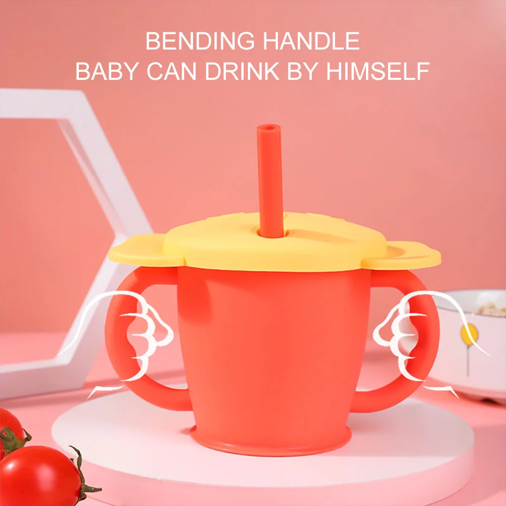 Лидер продаж соломенная чашка для малышей самостоятельного питья силиконовая