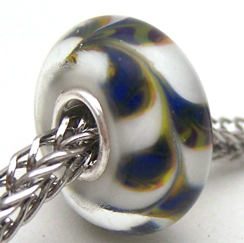 

PJG3223 100% S925 Sterling Silver Beads Murano Glass beads Fit European Charms Bracelet charms diy jewelry Lampwork GlassBeads