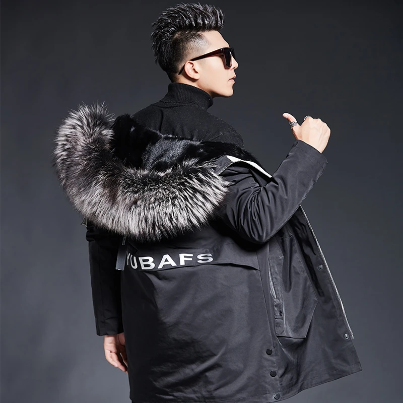 DK новые норковые Linined меховые парки натуральный Лисий мех воротник с капюшоном