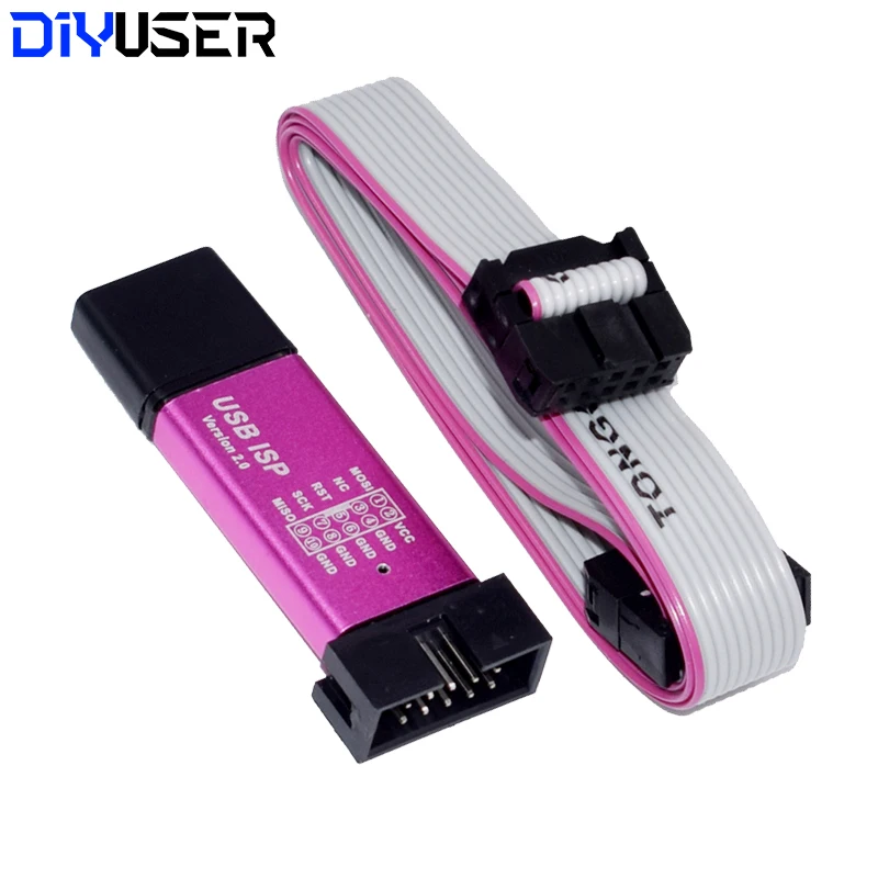 USBASP USBISP AVR Programmer USB ISP ASP ATMEGA8 ATMEGA128 Support Win7 64K 10Pin To 6 Pin Adapter Board | Электронные