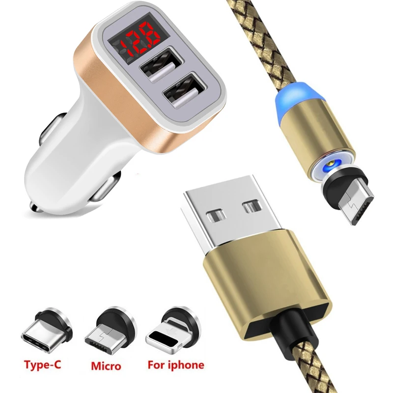 Магнитный Micro-кабель USB Type C для iPhone 11 Pro Google 5 5X 6P Pixel 2 XL Xiaomi 8 9 LED Автомобильное
