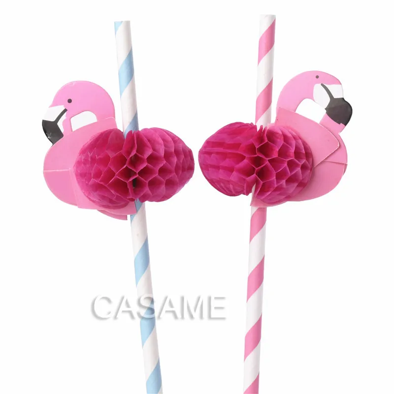 25 шт Фламинго розовые джунгли бумага питьевой соломинки летние бассейн соломы