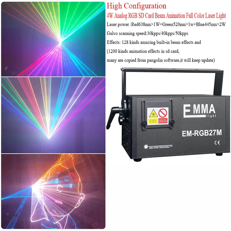 ILDA + SD 3D разные цвета 1 Вт RGB анимационная Лазерная шоу Система/Dj