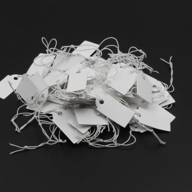 13x26mm 100pcs New Rectangular Paper Price Tag White Blank String Watch Jewelry Display Cards Promotion Label For Sales | Украшения и