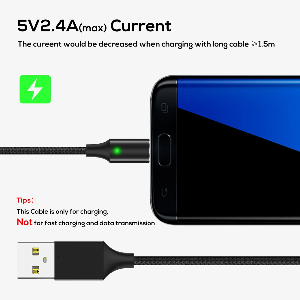 Магнитный мини-кабель-usb для samsung Xiaomi huawei Micro usb type C нейлоновый Плетеный светодиодный кабель USB C для IPhone X XS Max