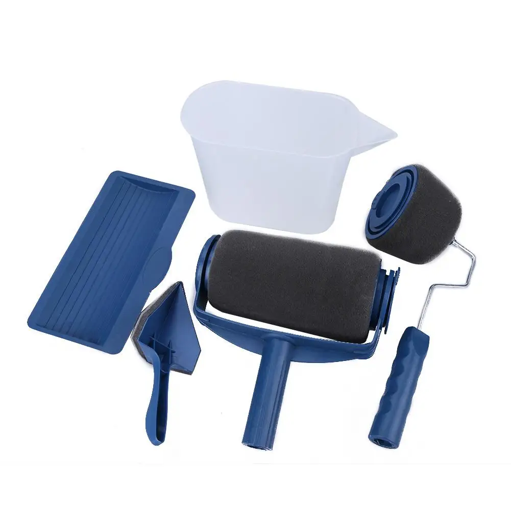 

5pcs Seamless Color Box Packaging Wall Paint Runner Roller Painting Brush Tools Household Use Wall Decorative DIY Brushes Set