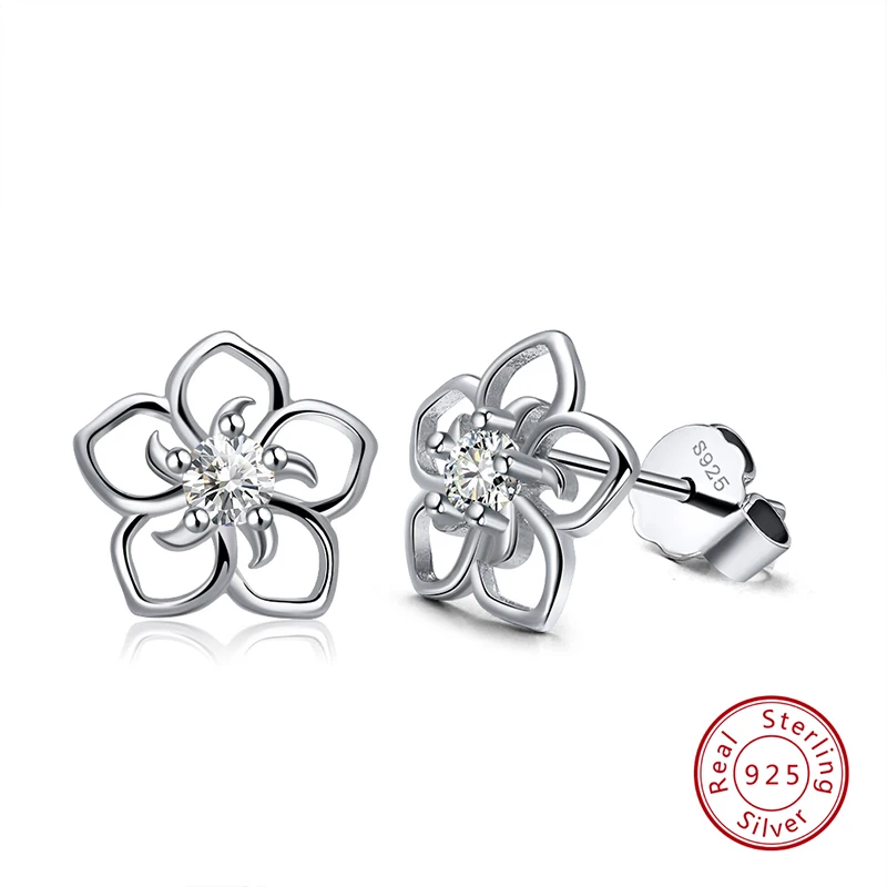 ORSA JEWELS 925 пробы серебряные женские серьги-гвоздики прозрачный/красный/синий/фиолетовый AAA кубический циркон Доступные модные ювелирные изделия SE71 - Цвет камня: white color