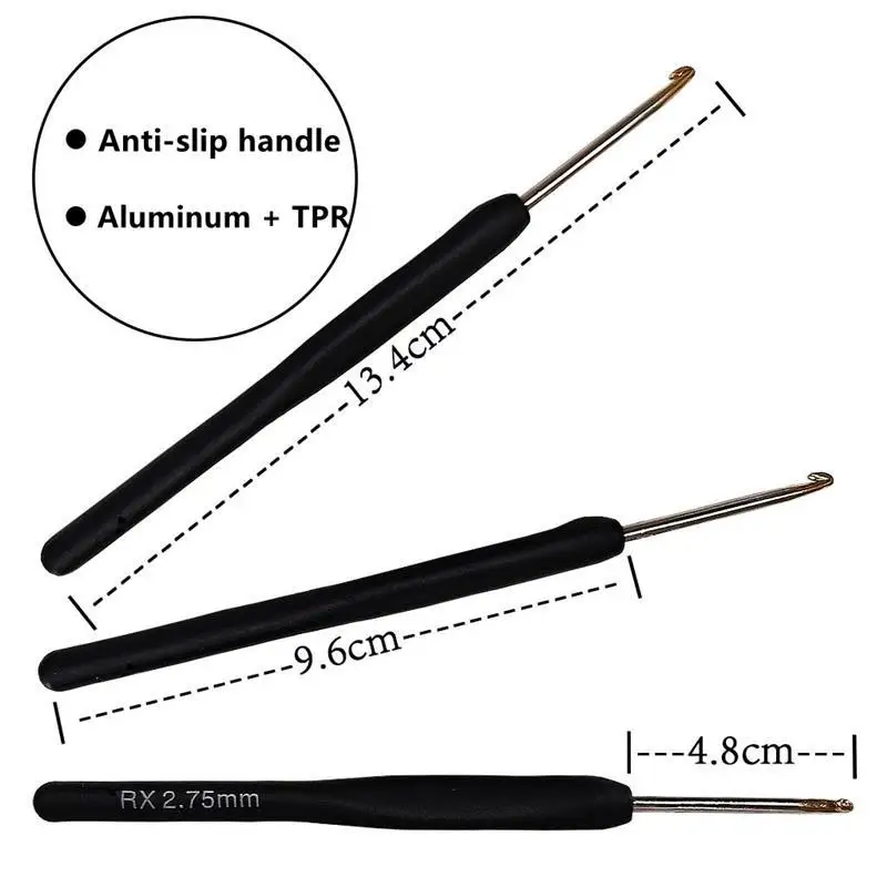 8Pcs/Set Multicolor Crochet Hooks Plastic Handle Aluminum Knitting Needle Yarn Sweater Weave Sewing Craft Tools Weaving Kit | Дом и сад