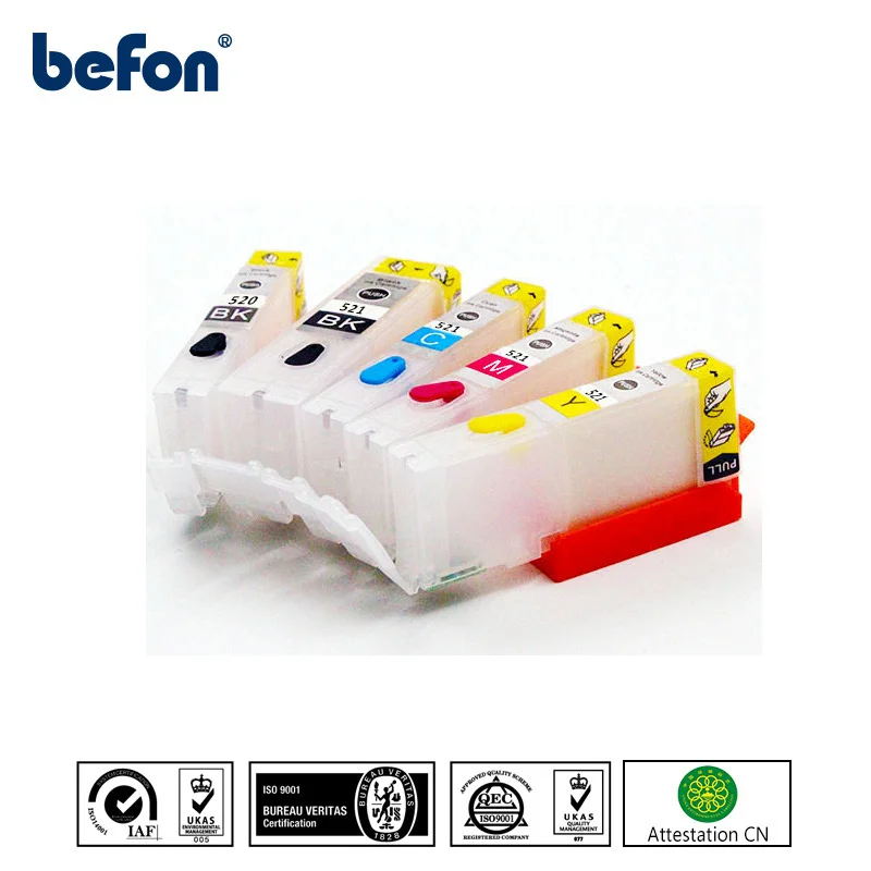 Чернильный картридж befon PGI 520 CLI 521 совместимый с многоразовым чипом для canon PIXMA IP3600