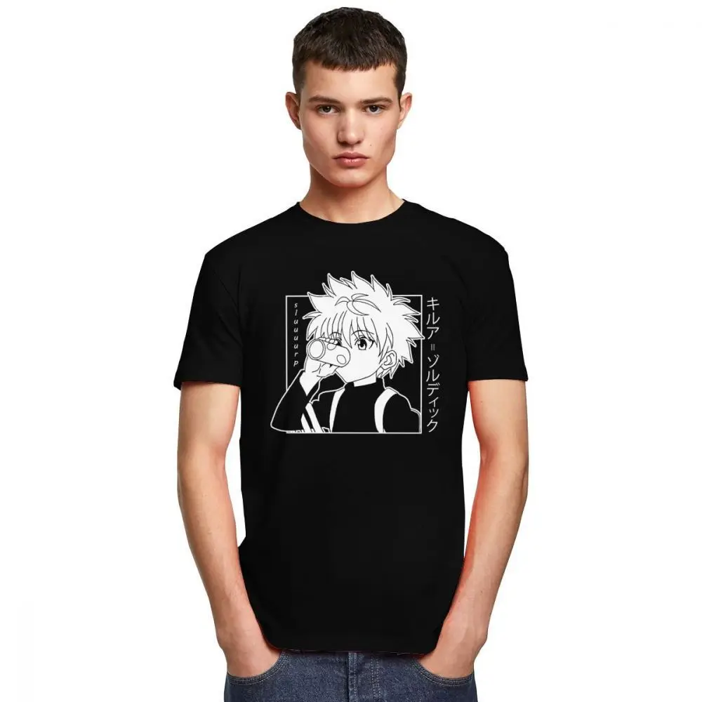 

2020 Summer Killua Zoldyck T Shirt Men Women Short Sleeve Casual black T Shirt Print New Casual High Quality Top O-neck Regular