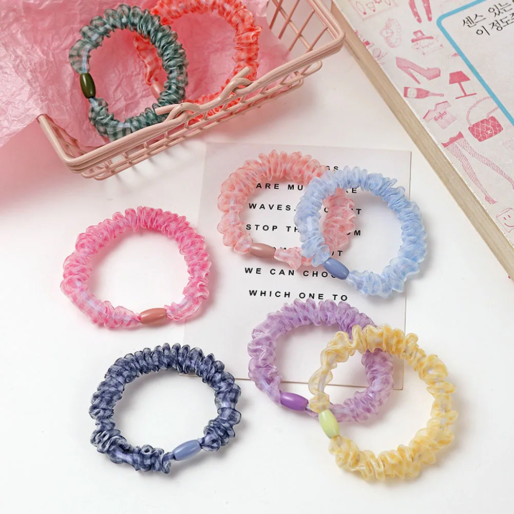 Резинка для волос сетчатая кремового цвета большого кишечника |