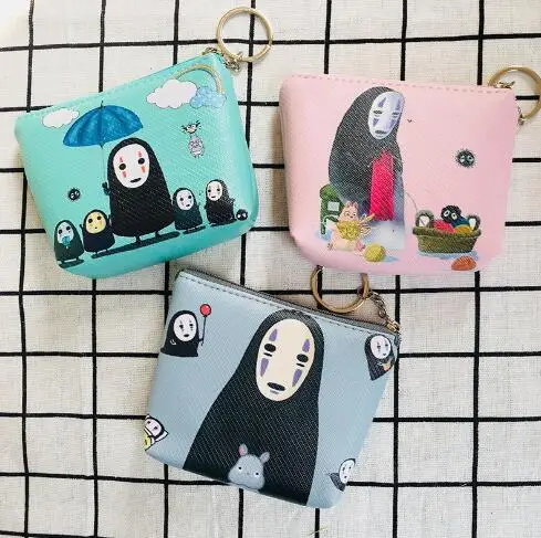 Random Delivery IVYYE 1 шт. унесенный спиралью без лица человек Аниме PU Кошелек для монет мягкая сумка для сменки монет мешочек кошелек карта ключ хранения подарок - Цвет: Random Delivery
