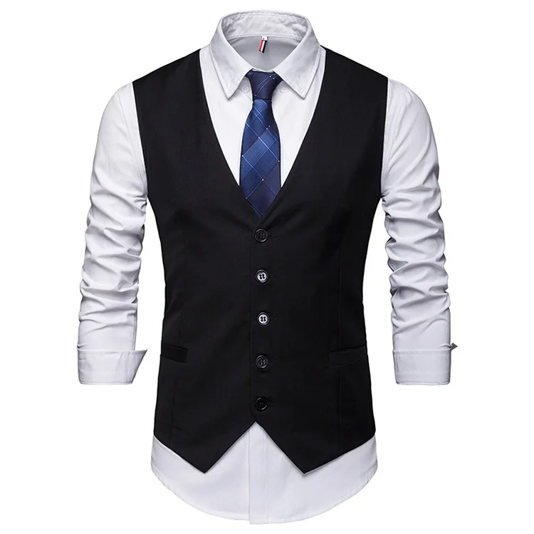 Размера плюс S-7XL мода Slim Fit без рукавов мужские свадебные жилеты 9 Цвета