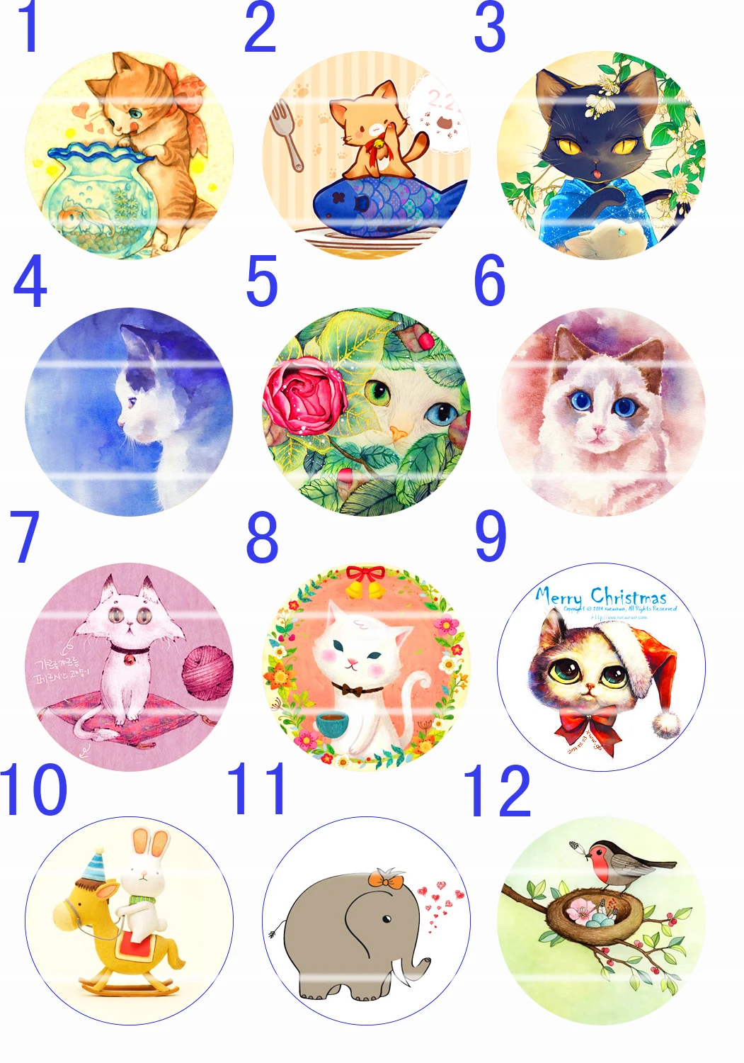 Ручной работы 10 мм ~ 30 красочные изображения круглый стеклянный кабошон для