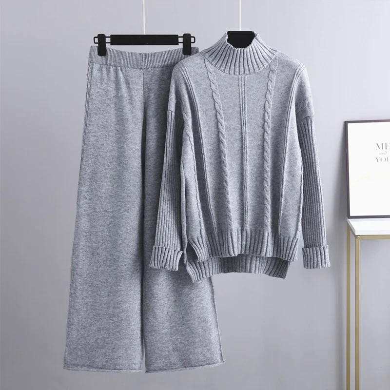 Женские трикотажные комплекты из 2 предметов однотонный Повседневный пуловер