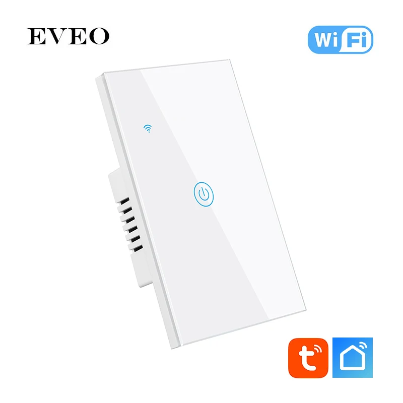 

EVEO US Standard Touch Glass Panel Tuya Voice Control Smart Switch WIFI Control Bluetooth Control Light Switch