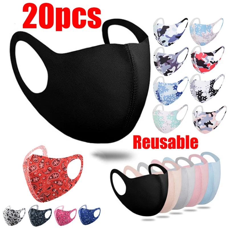 20 шт. маски маска для лица многоразовая женская тканевая лицо на хэллоуин