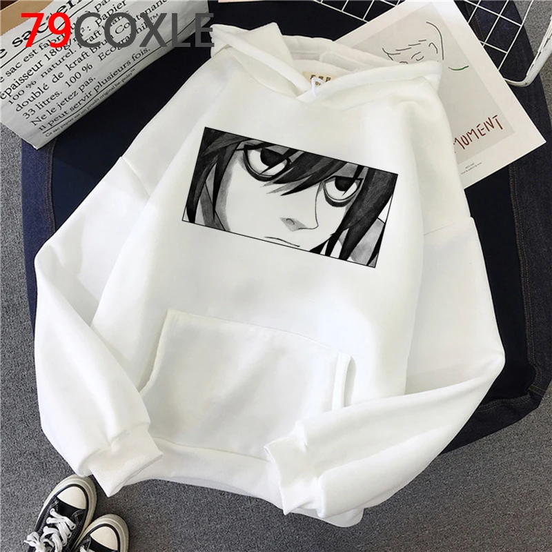 

Hot Japanese Anime Death Note Graphic Hoodies Women Kawaii 2021 Winter Warm Clothing Harajuku Cartoon Unisex Sweatshirts Female