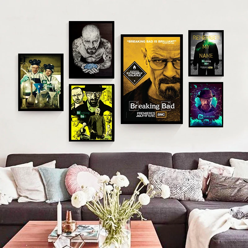 

Breaking Bad Action Figure White Coated Paper Posters And Prints Wall Art Picture Vintage Poster Decorative Home Decor