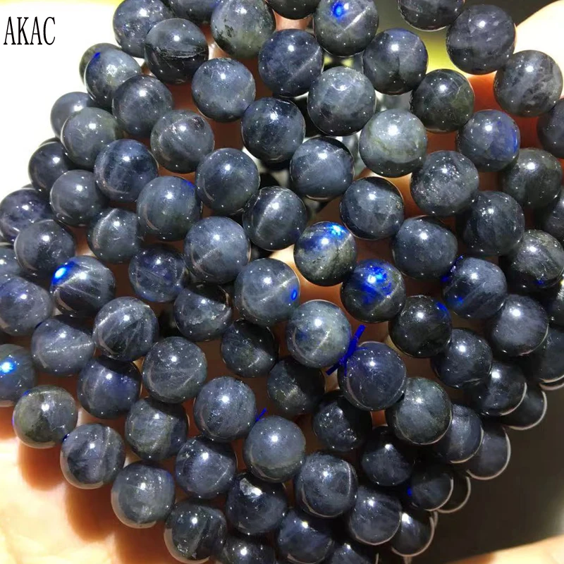 

2Bracelets AKAC approx7mm natural black labradorite bracelet wholesale