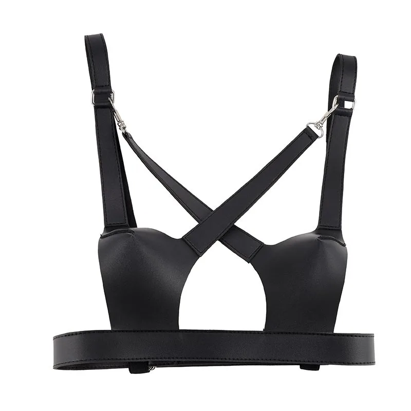 Из искусственной кожи для взрослых игры фетиш грудной бондаж сексуальный