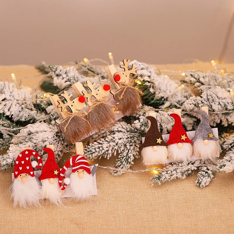 

Christmas Decoration, 7.3cm, 1 Pack of 3 Pcs, Color Wooden Forest Man Doll Business Card Holder, Home Decoration,Children’s Gift