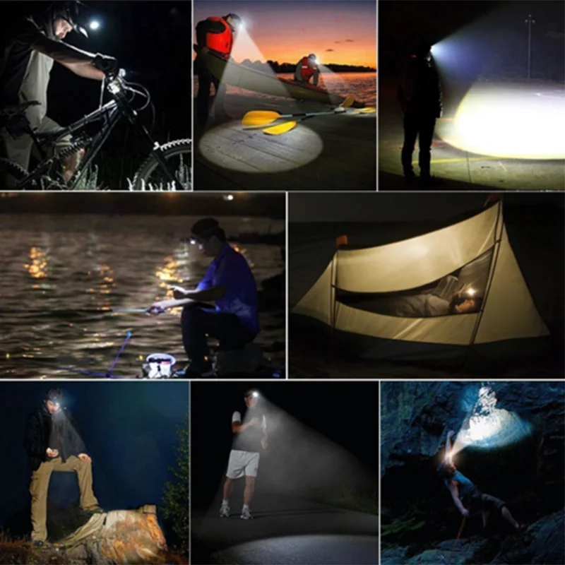 

fishing light blue light white 2 led headlamp telescopic zoom 18650 headlight rechargeable battery head flashlight torch