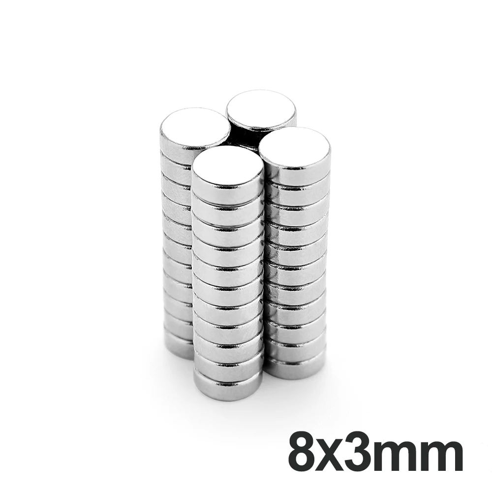 20pcs  8x3mm Round Magnet sheet Super Round NdFeB Disk NdFeB Magnet Rare Earth Magnet Permanent Magnet Powerful Magnet 8*3mm