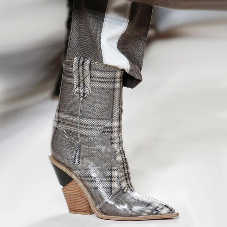 Prova Perfetto новые ковбойские ботинки с острым носком на необычной танкетке синие и