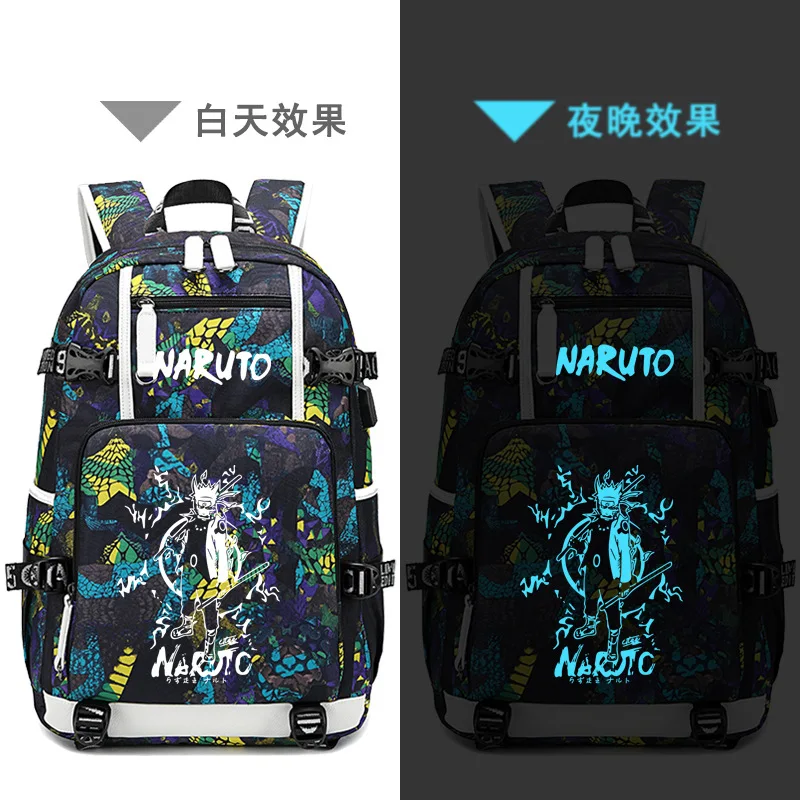 Рюкзак с рисунком аниме для студентов и школы светящаяся сумка на плечо ранец