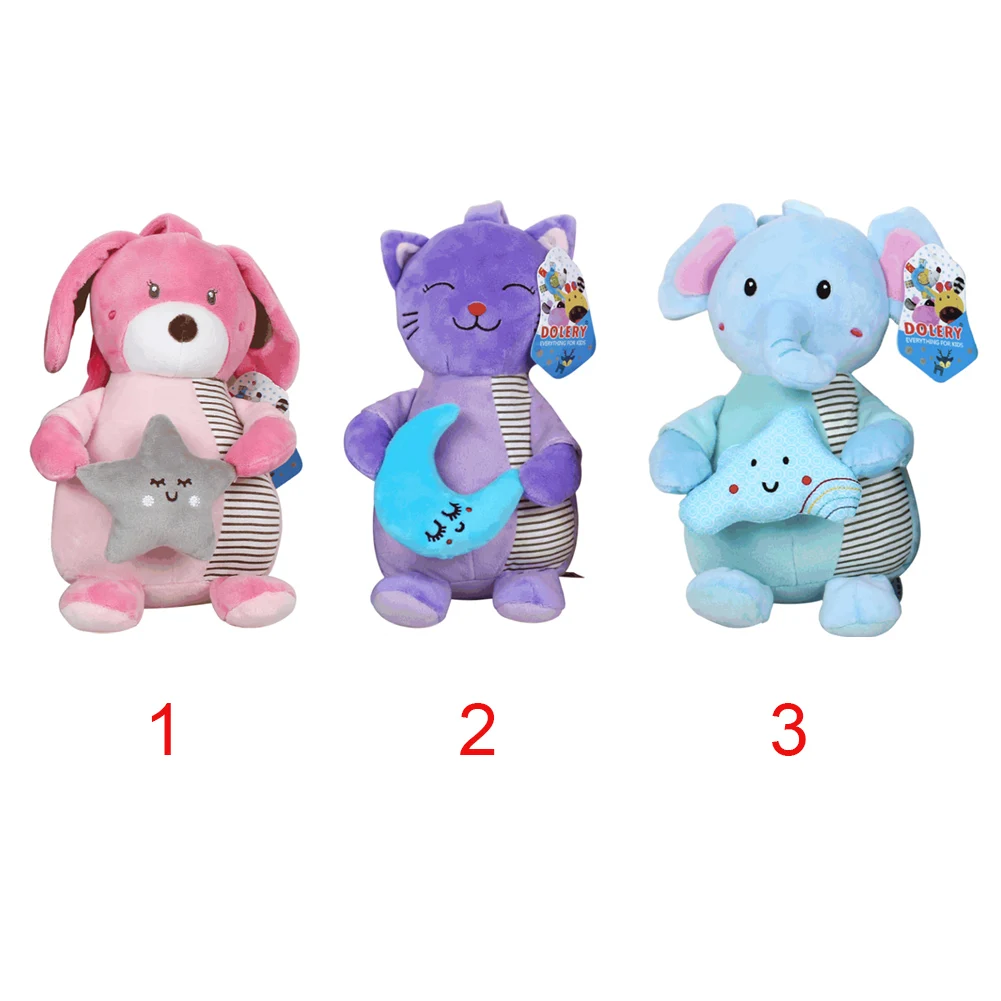 

Plush Toys Baby Rattles Mobiles Musical Bed Bells Tail Educational Cartoon Animal Crib Toddler Hanging Cute Dolls Soft