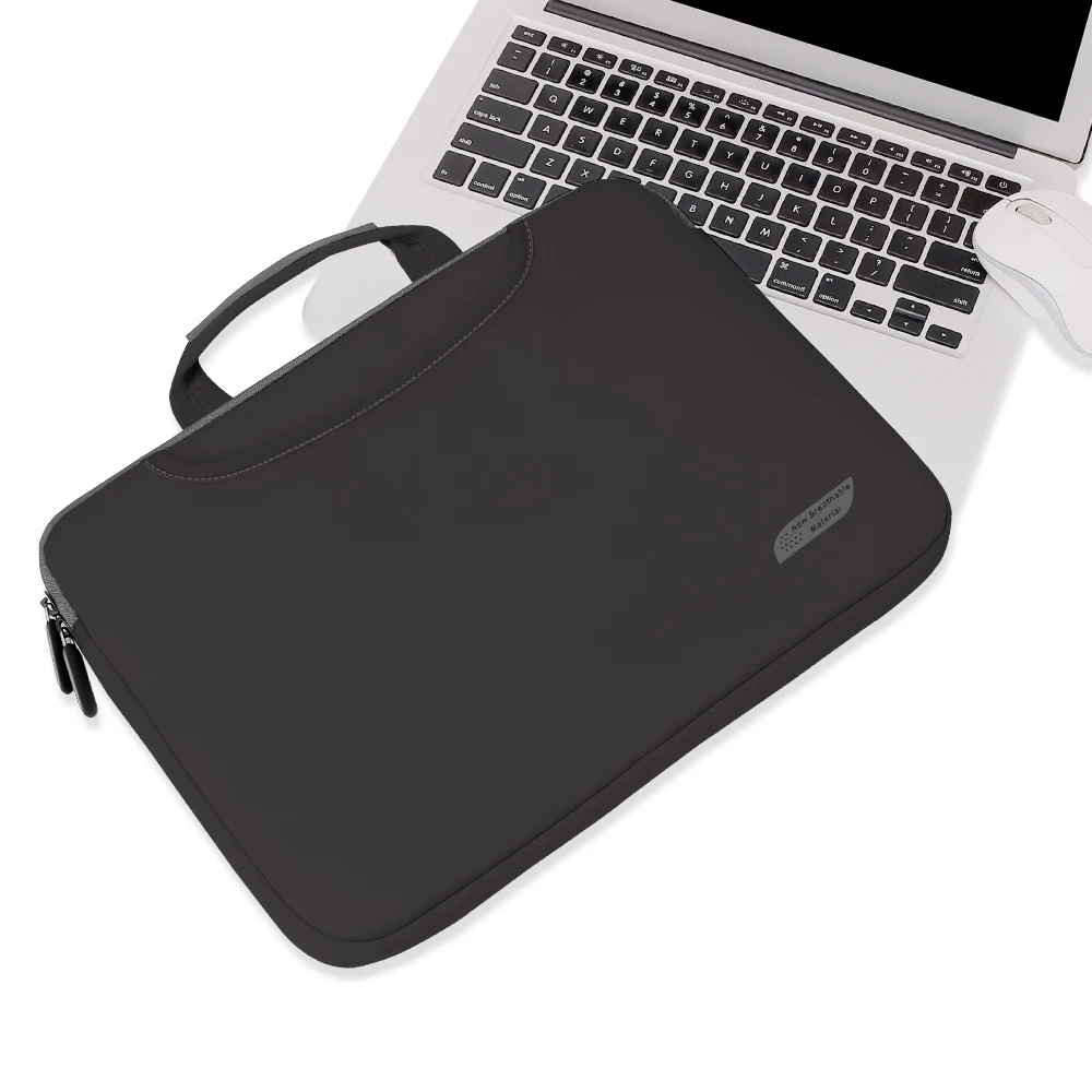 Черный Для Macbook Air 11 13 Чехол сумка для ноутбука 12 13,3 15,6 сумка для ноутбука чехол для Macbook Pro 13 15 чехол A1989 A1466 A1932 - Цвет: Черный