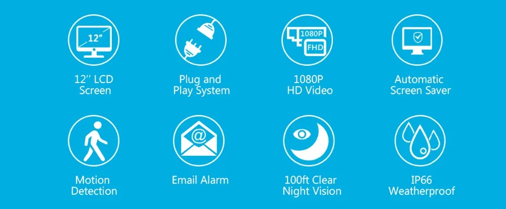 ANNKE 4CH 1080P HD WiFi Беспроводная NVR система видеонаблюдения 12 дюймов ЖК-экран автоматическая защита экрана 1080P пуля IP камеры