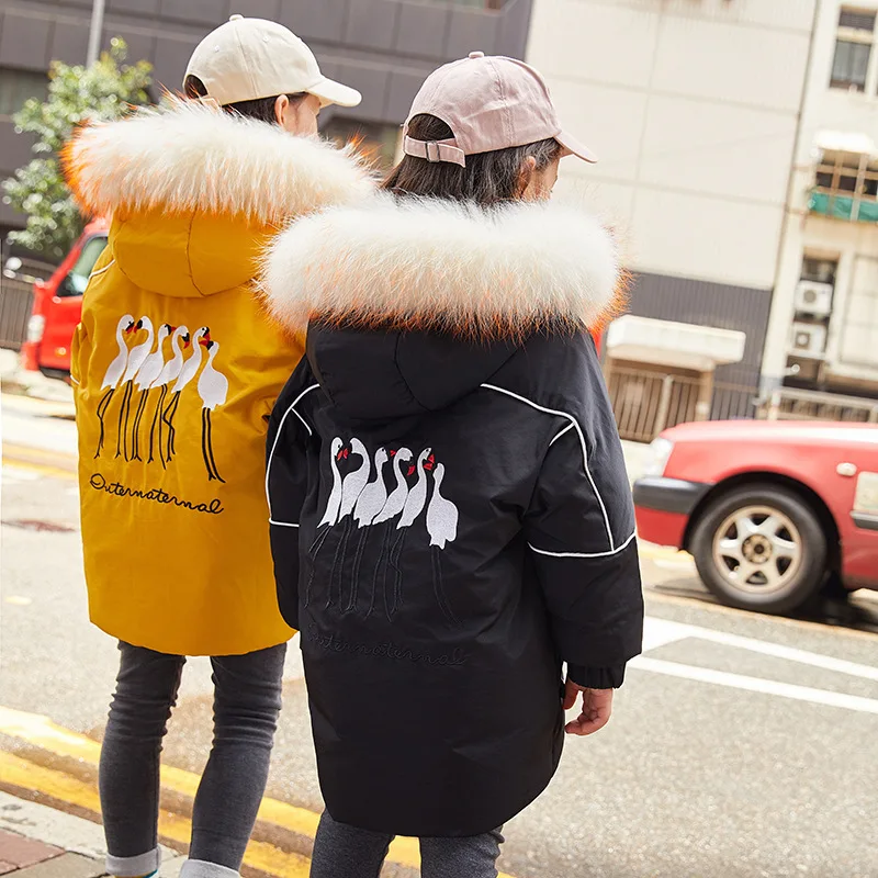 Куртка пуховик для девочек зимняя детская Толстая куртка на утином пуху с