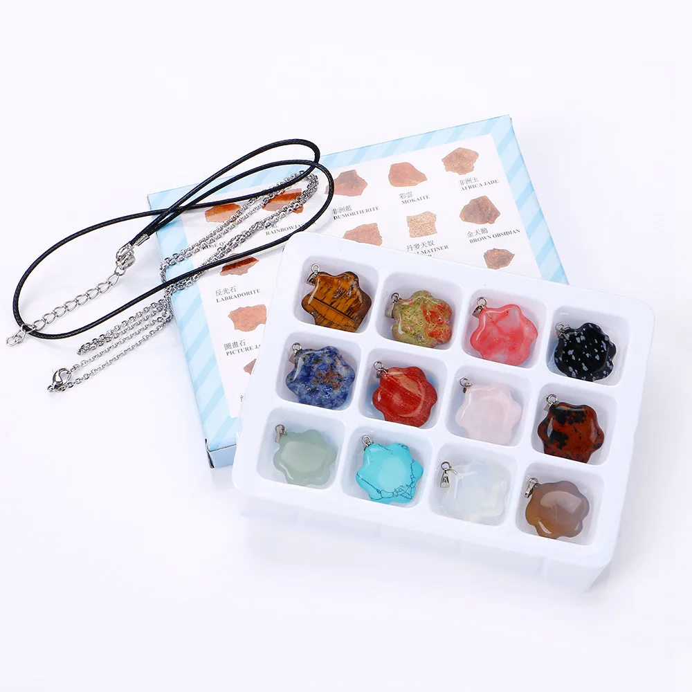 Ожерелье из натурального камня подвеска для мужчин и wo Маленькая кристаллов