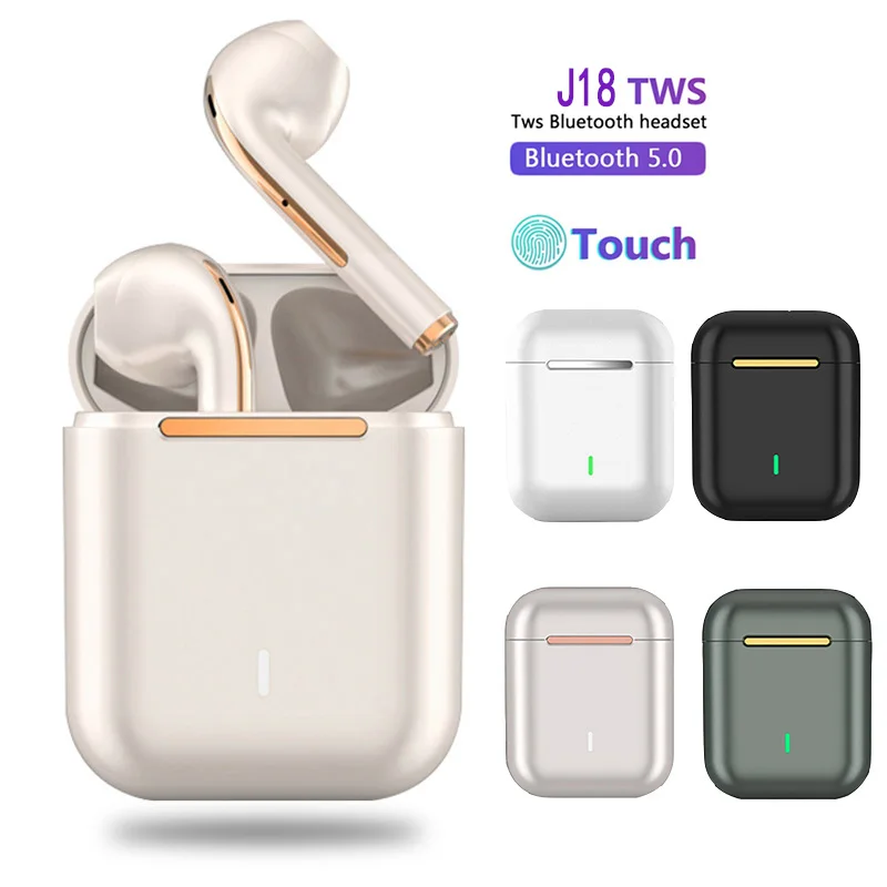 

New J18 TWS True Wireless Bluetooth Headphones Gaming Headset Sport Earbuds For Android iOS Smartphones Touch Control Earphones