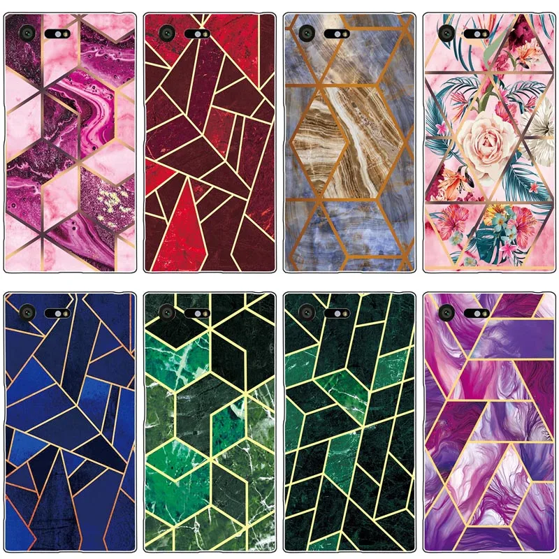 Мягкий чехол для телефона с геометрическим мрамором Sony Xperia X Compact / Mini F5321 Funda