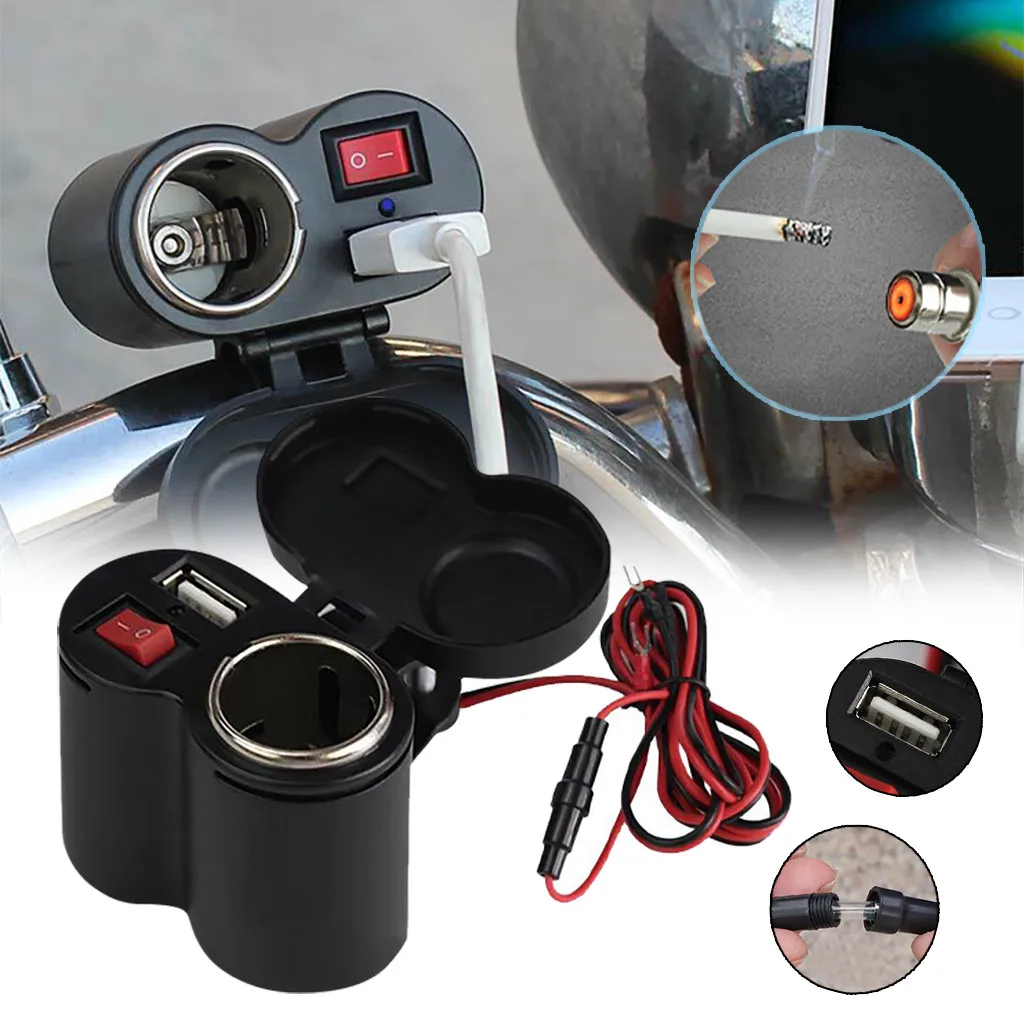 Мотоцикл Водонепроницаемый 12V 24V Зажигалка для сигарет розетка Телефон USB