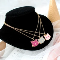 3pcset fashion best friends love couple pendant necklace rainbow cute cat bff good friends friendship necklace jewelry