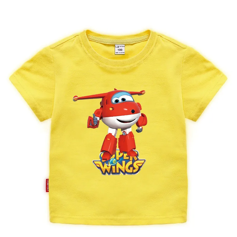 Летние детские футболки с короткими рукавами принтом Супер Крылья футболка