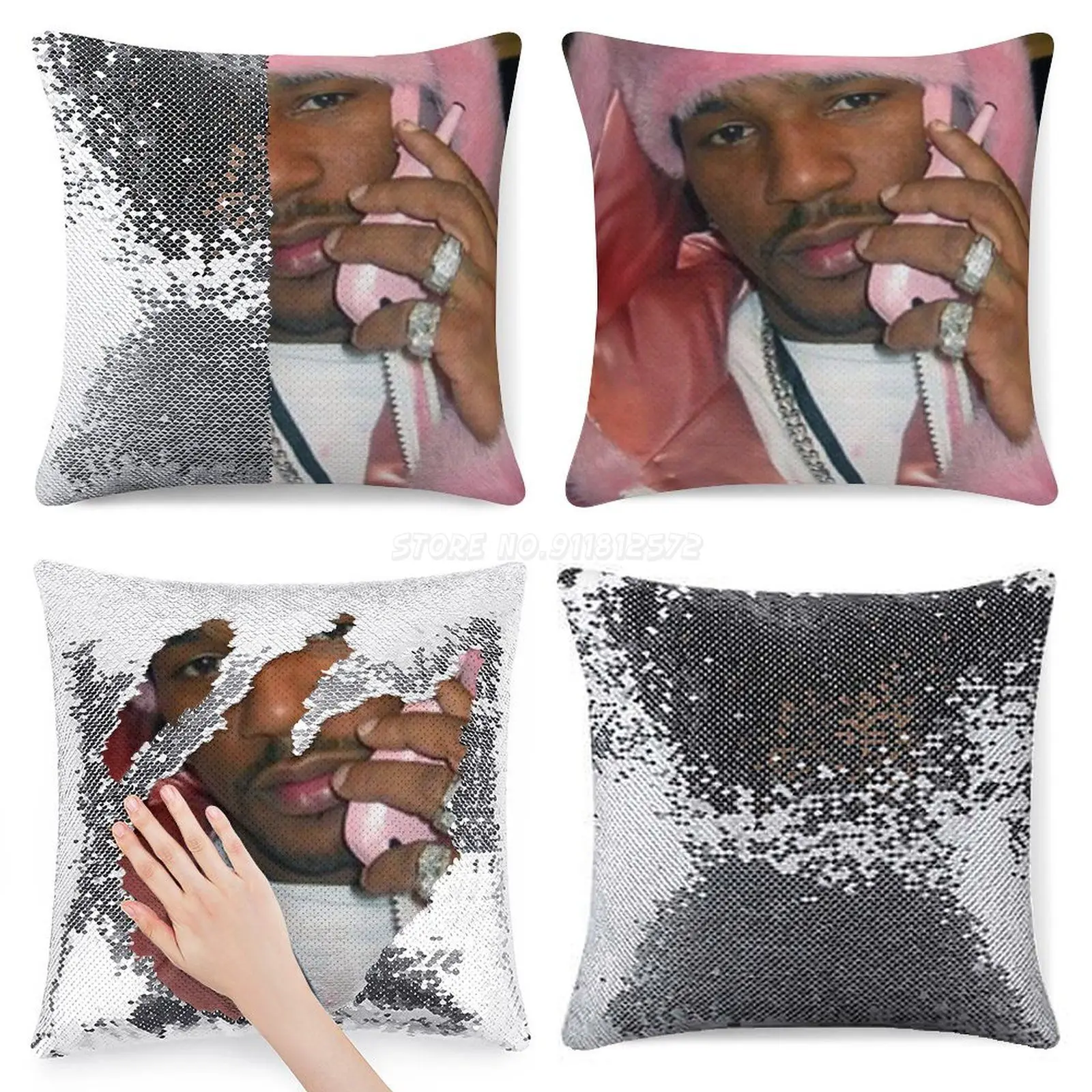 Cam'ron розовая наволочка с блестками для дивана 40x40 см русалка Camron модная