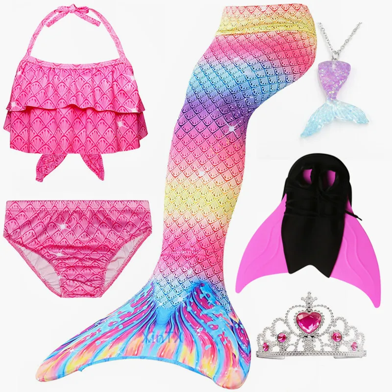 Новинка! Женский купальный костюм с хвостом русалки моноластами для детей летнее