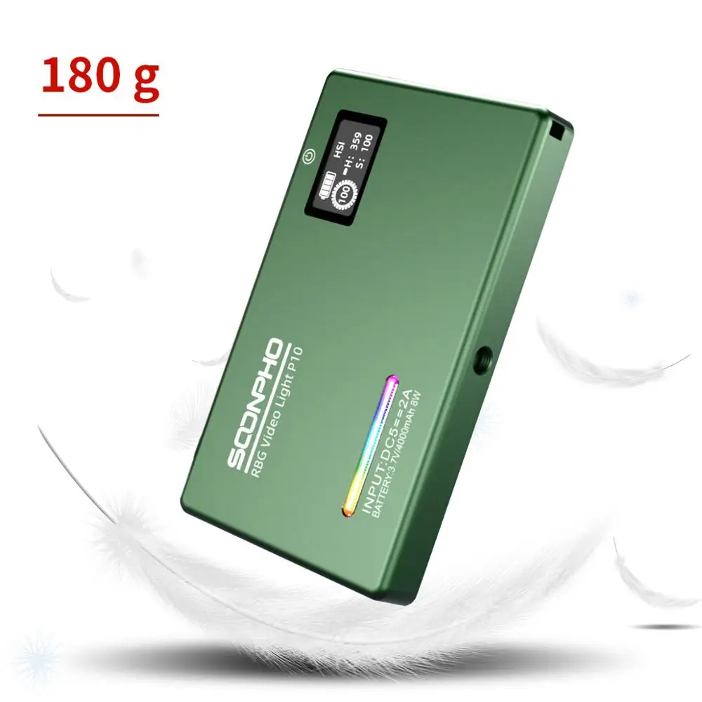 

soonpho P10 8W 2500K-8500K CRI 95+ RGB LED Video Light 4000mAh Built-in battery Full Color Photoraphy Video Light Kit Dimmable