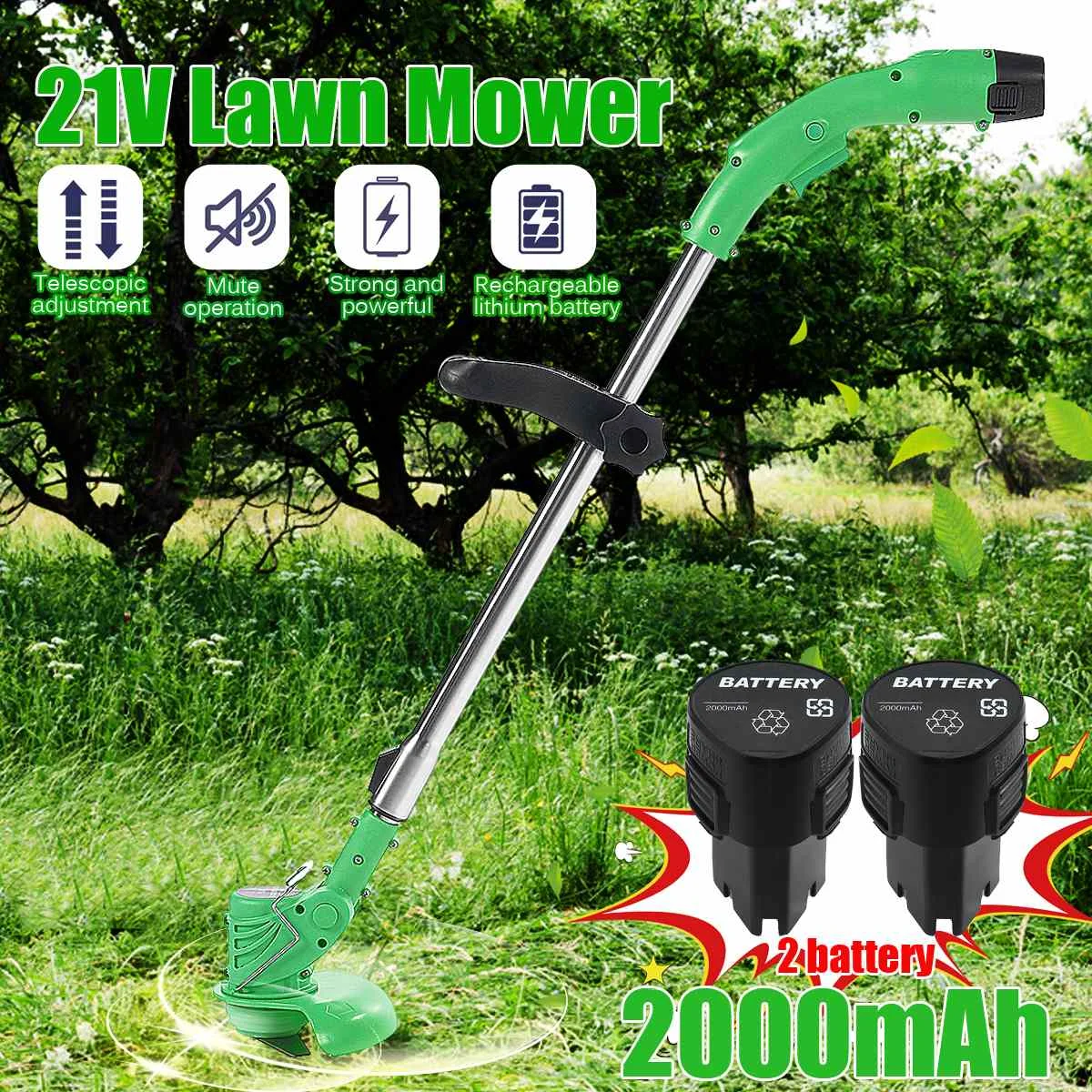 

Беспроводной электрический триммер для травы, 1000 Вт, 21 в