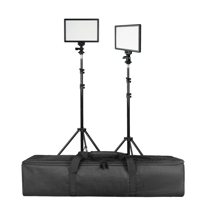 

2 Sets Soonpho L122T LED Video Light Kit with Tripod Dimmable Bi-color 3200K-5600K Studio Photo + 2m Light Stand + Carry bag