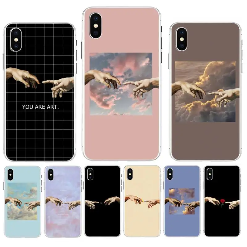 

Babaite Funny Hand The Creation of Adam Bling Cute Phone Case for iphone 13 11 pro XS MAX 8 7 6 6S Plus X 5 5S SE XR SE2020